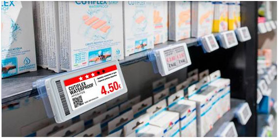 Las Etiquetas Electrónicas sustituyen a las tradicionales impresas, permiten una actualización automatizada, tanto de precios como de mensajes informativos o publicitarios